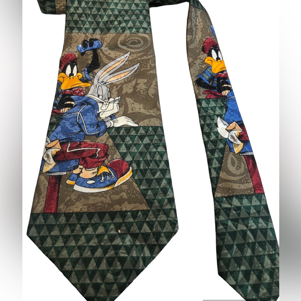 Vintage Looney Tunes Neck Tie Bugs Bunny Daffy Duck